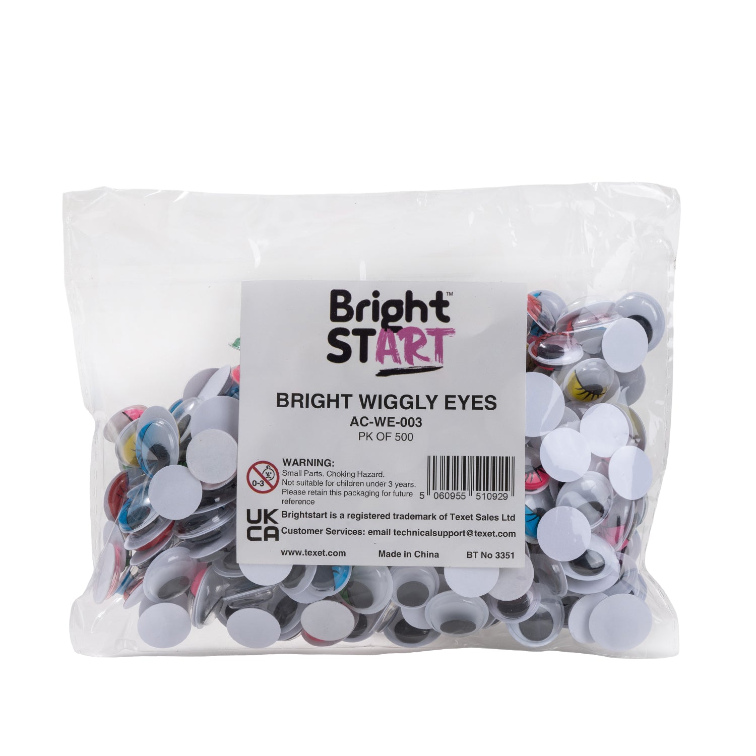 Bright Wiggly Eyes, Pack of 500