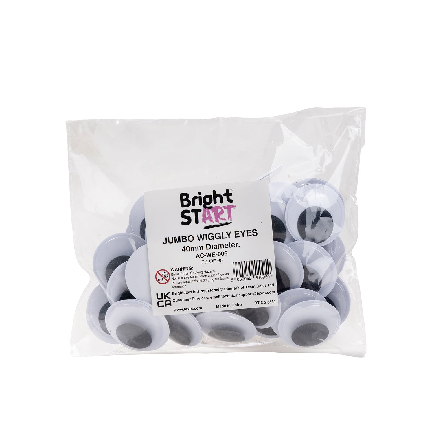 Jumbo Wiggly Eyes, Pack of 60