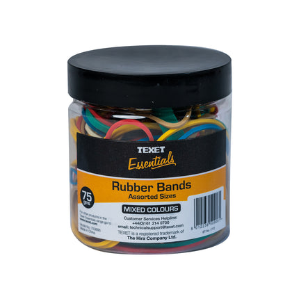 Rubber Bands 75g Assorted Colours Assorted Sizes