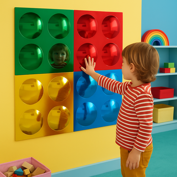 Coloured 4 Bubble Convex Mirror, Pack of 4