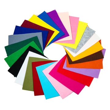 Bright Coloured Felt Sheets 22 x 22cm, Pack of 50