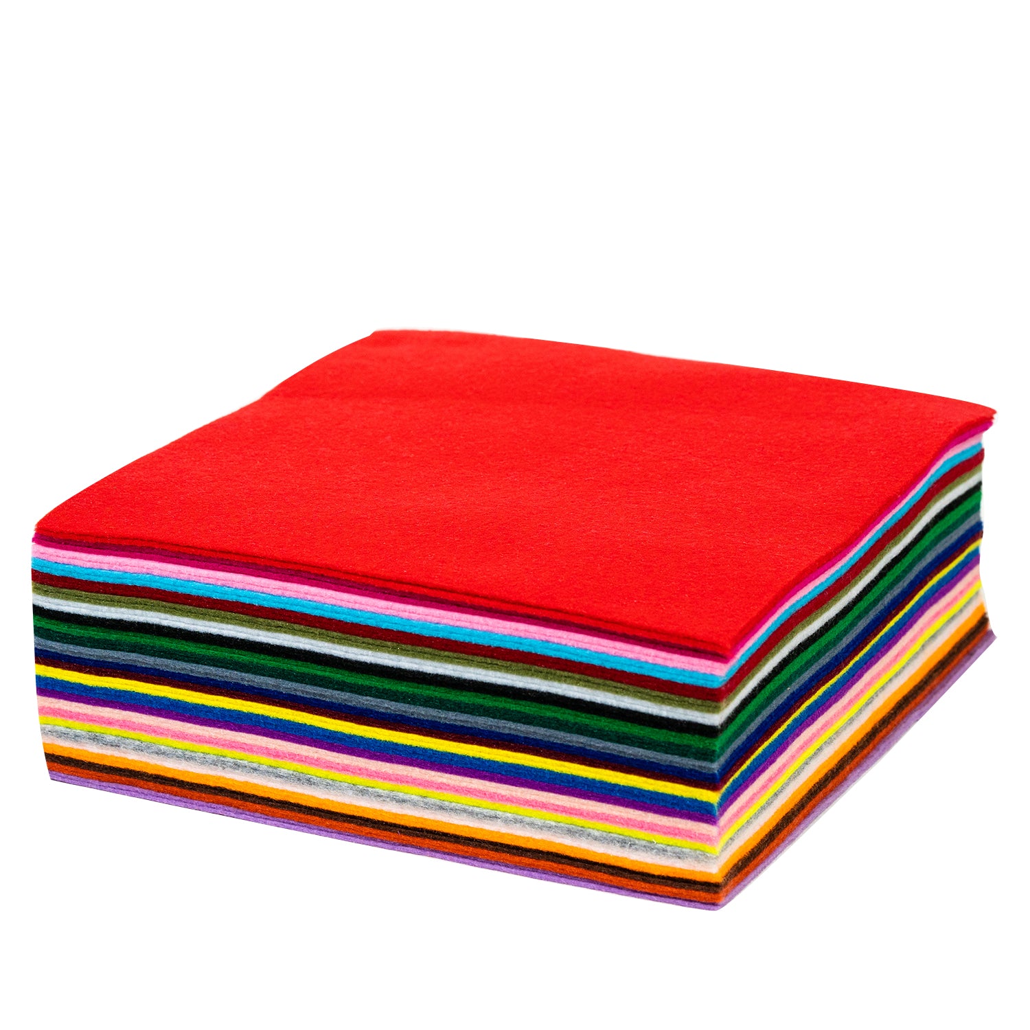 Bright Coloured Felt Sheets 22 x 22cm, Pack of 50