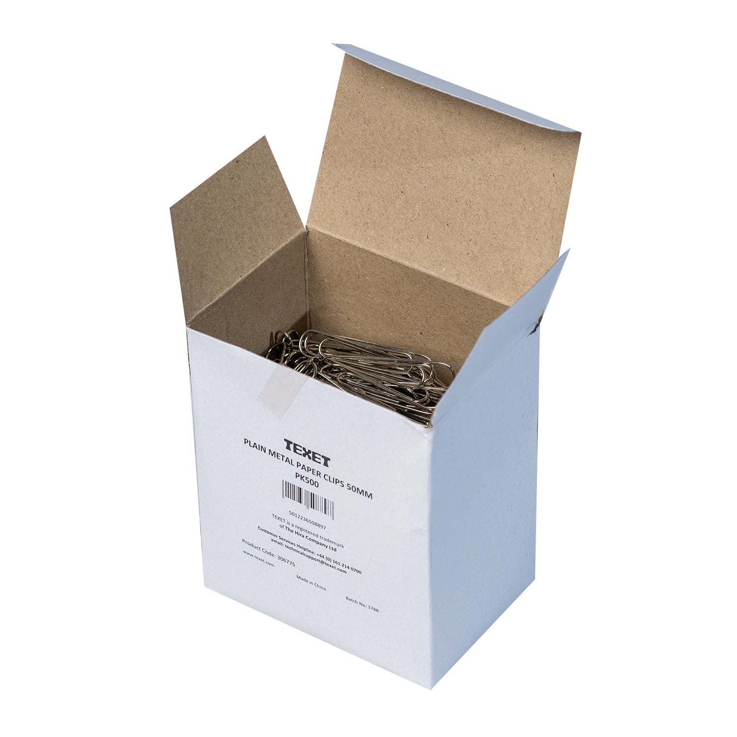 50mm Plain Metal Paper Clips, Pack of 500