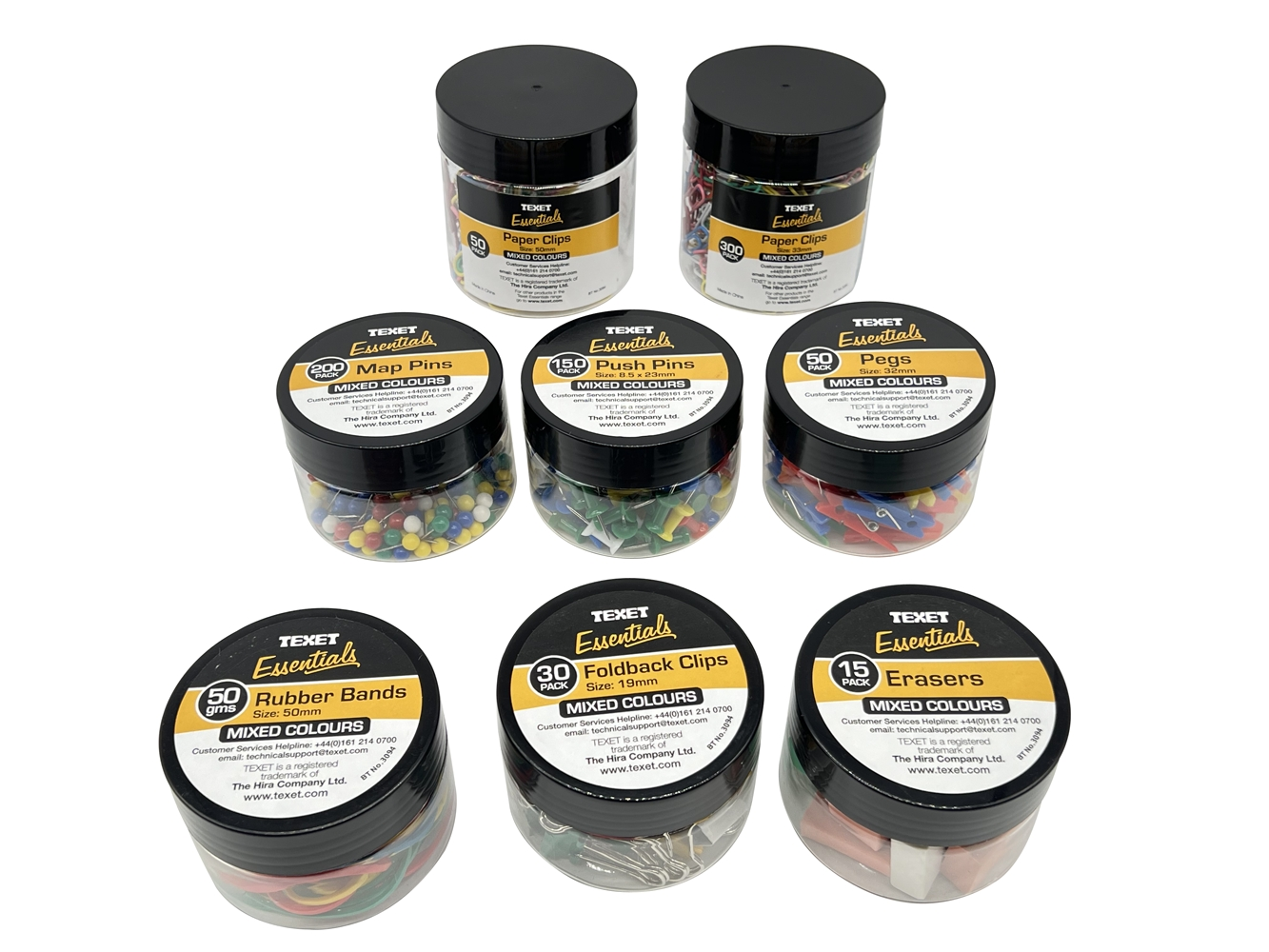 Paper Clips, Pegs, Pins, Rubber Bands, Erasers Stationery Set