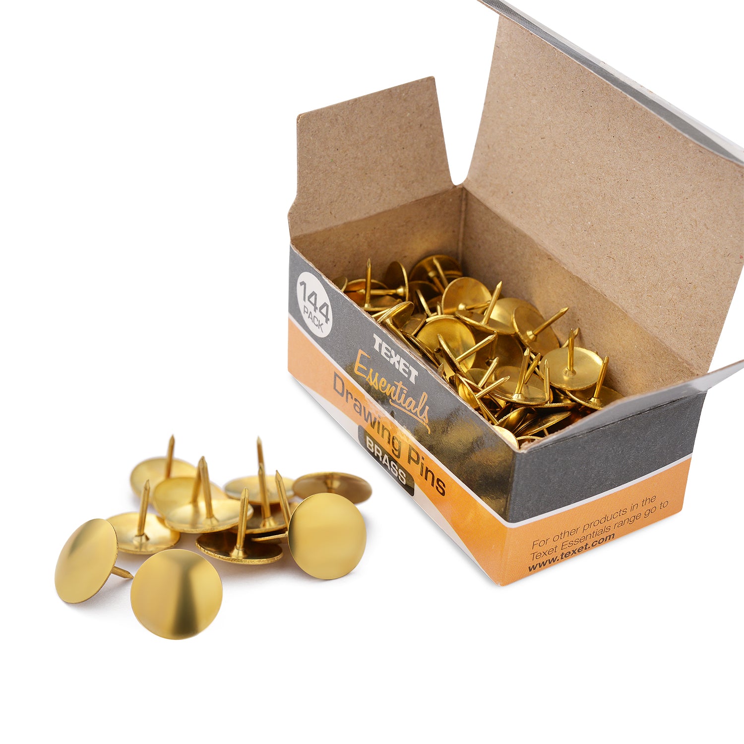 12mm Brass Drawing Pins, Pack of 144