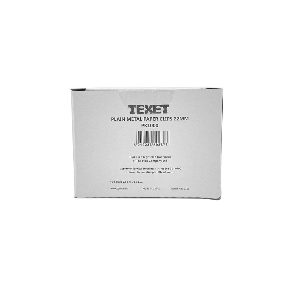 22mm Plain Metal Paper Clips, Pack of 1000