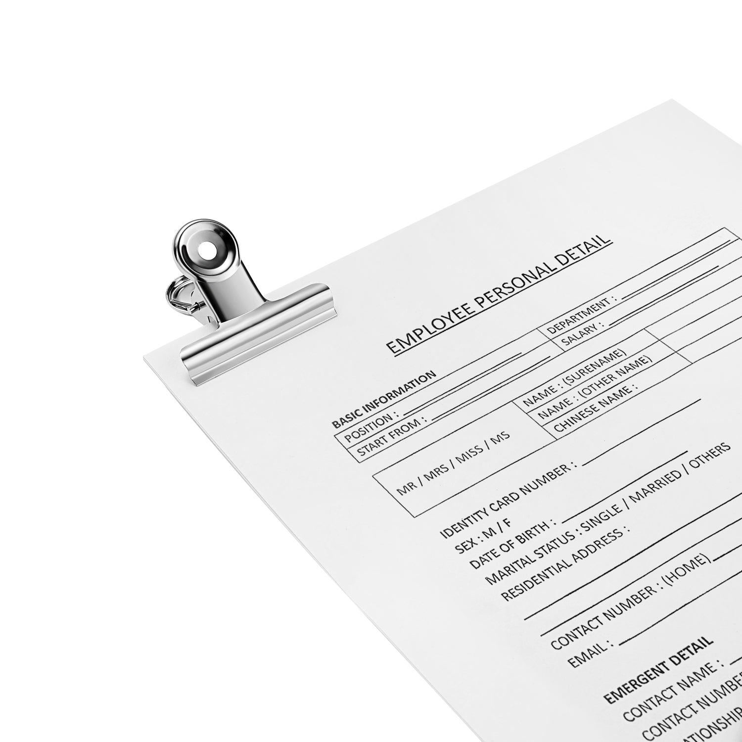 50mm Bulldog Letter Clips, Pack of 10