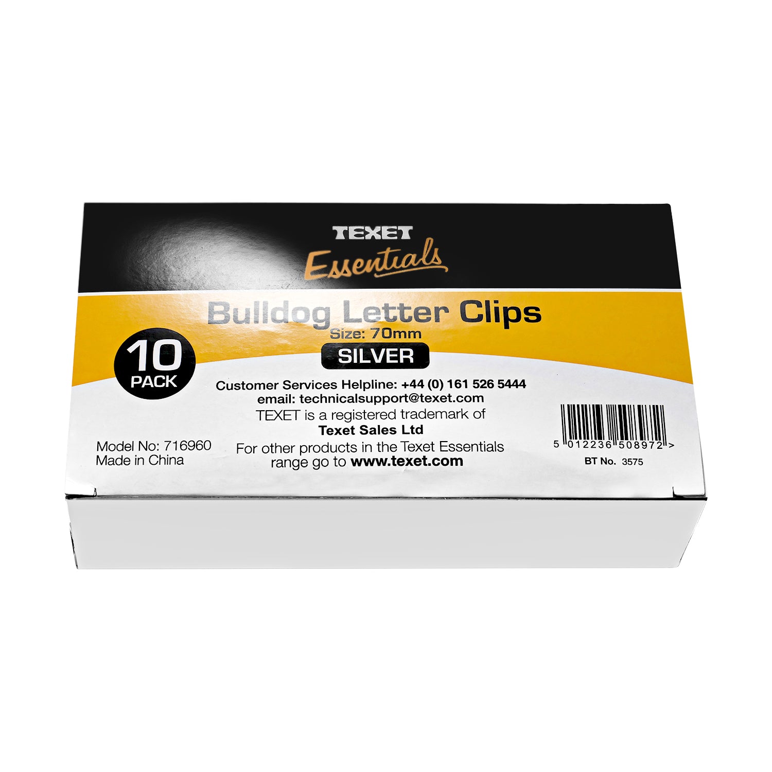 70mm Bulldog Letter Clips, Pack of 10