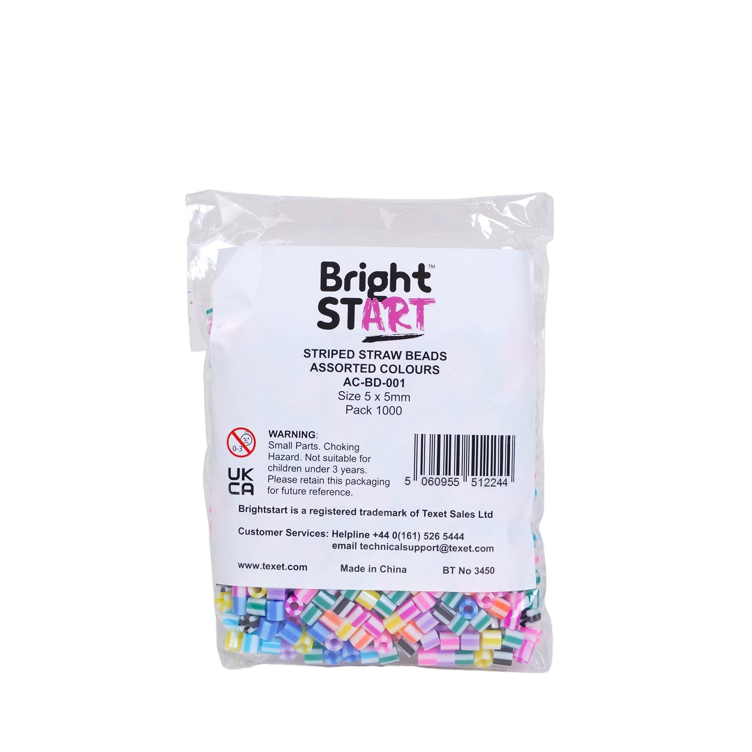 Striped Straw Beads, Pack of 1000