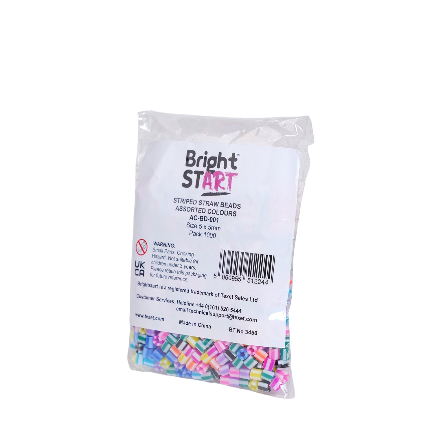 Striped Straw Beads, Pack of 1000