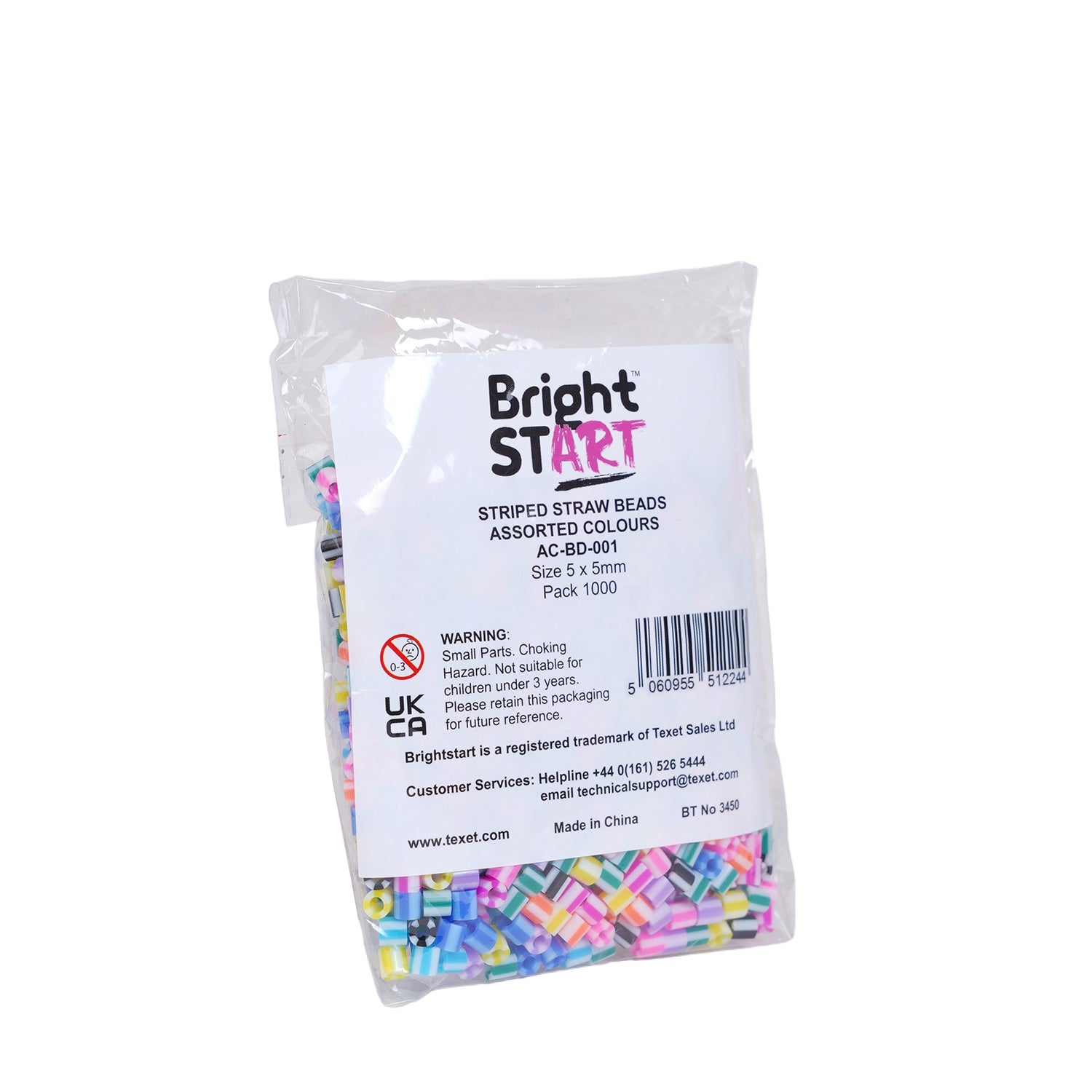 Striped Straw Beads, Pack of 1000