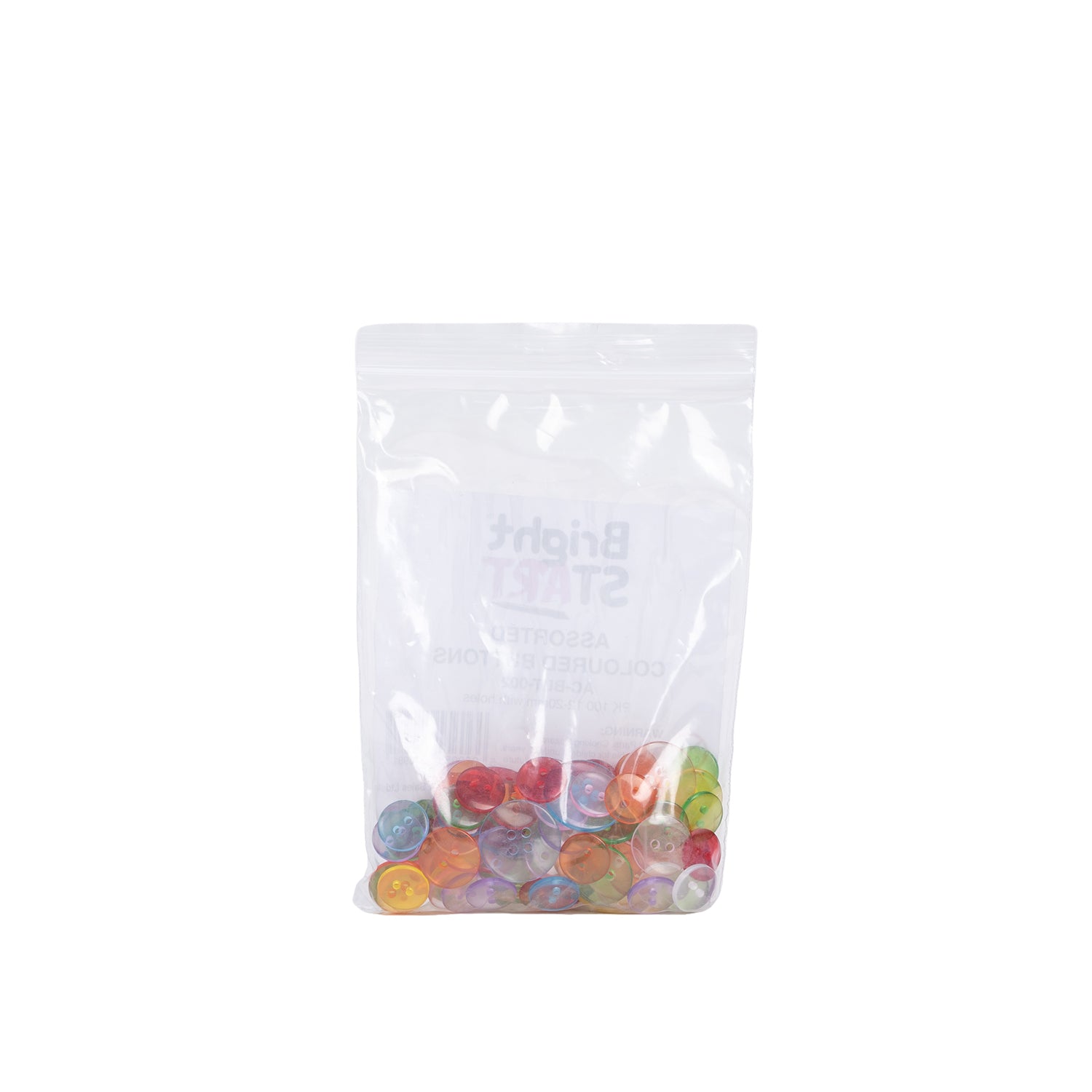 Assorted Coloured Buttons, Pack of 100