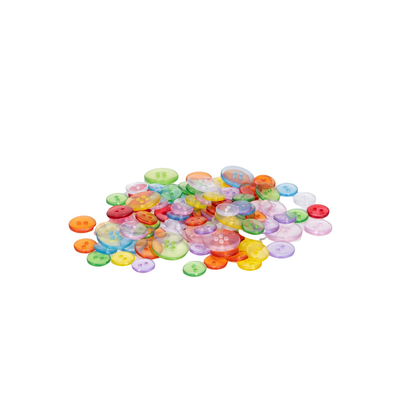 Assorted Coloured Buttons, Pack of 100