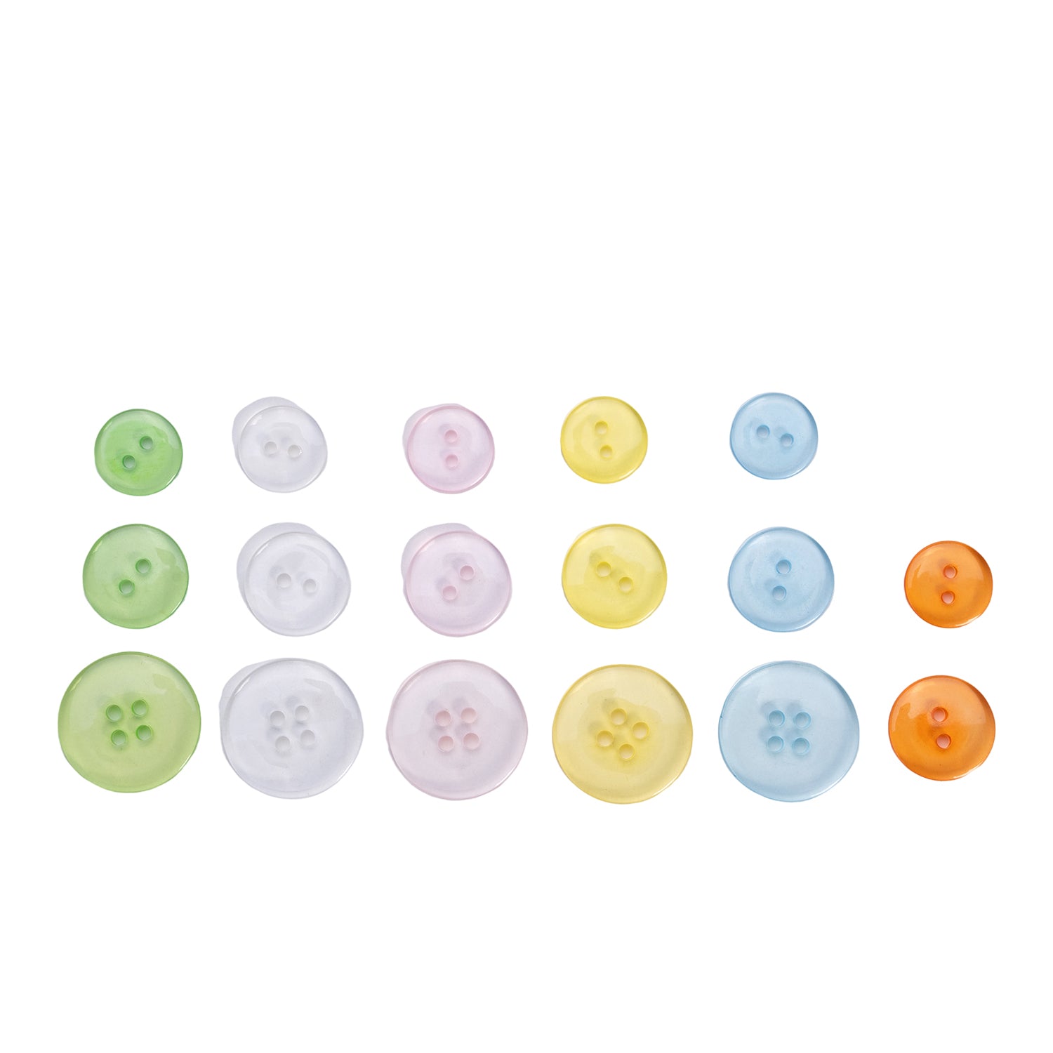 Assorted Coloured Buttons, Pack of 100