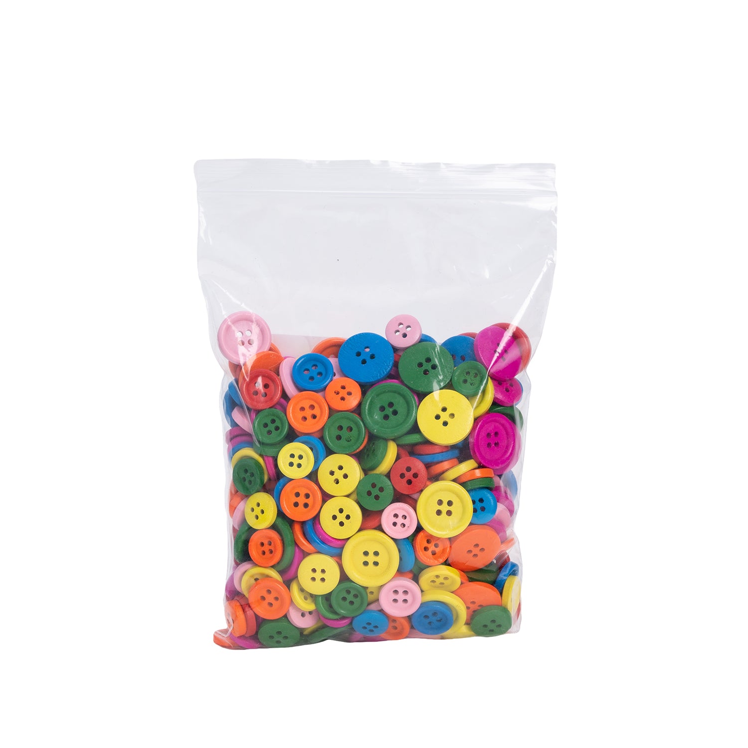 Wooden Coloured Buttons, Pack of 360