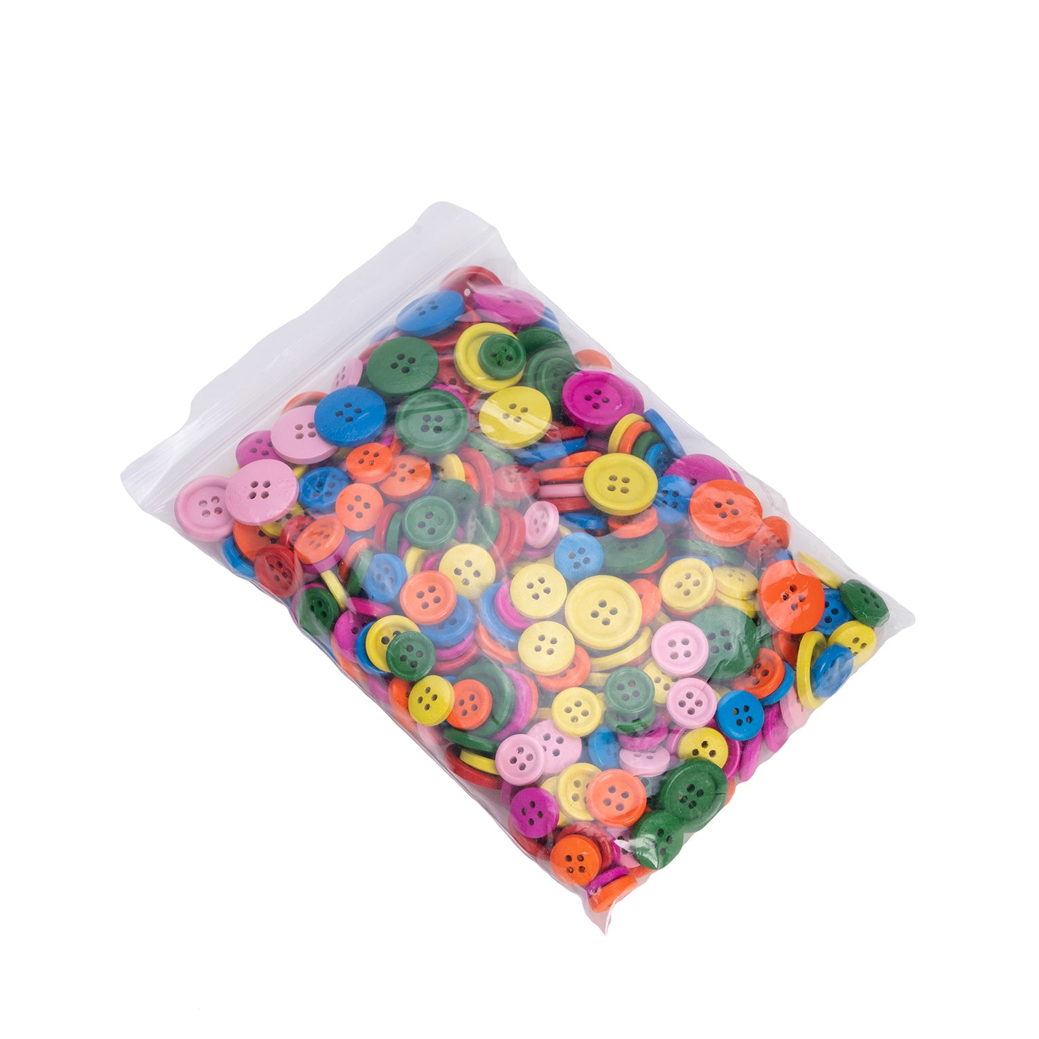Wooden Coloured Buttons, Pack of 360