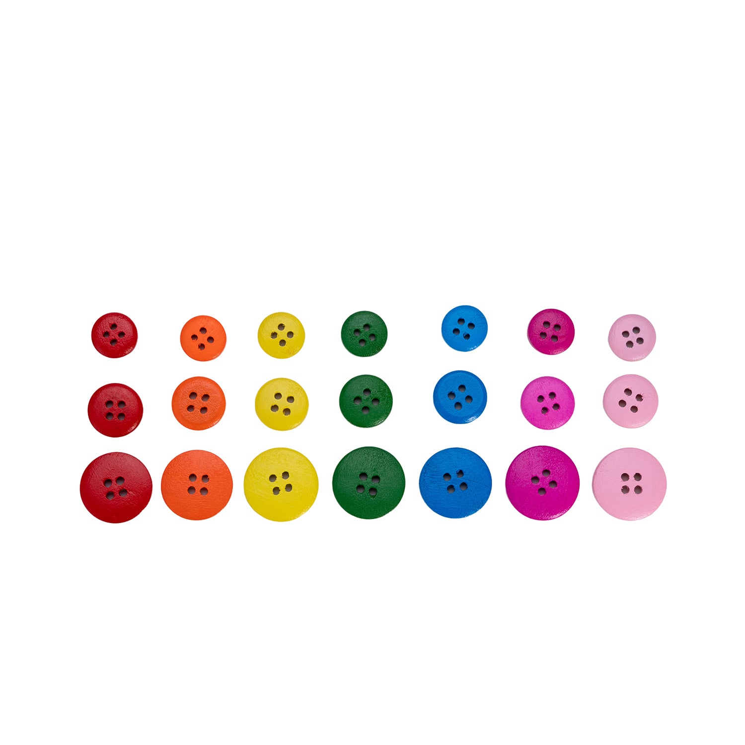 Wooden Coloured Buttons, Pack of 360
