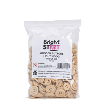 Light Wooden Buttons, Pack of 440