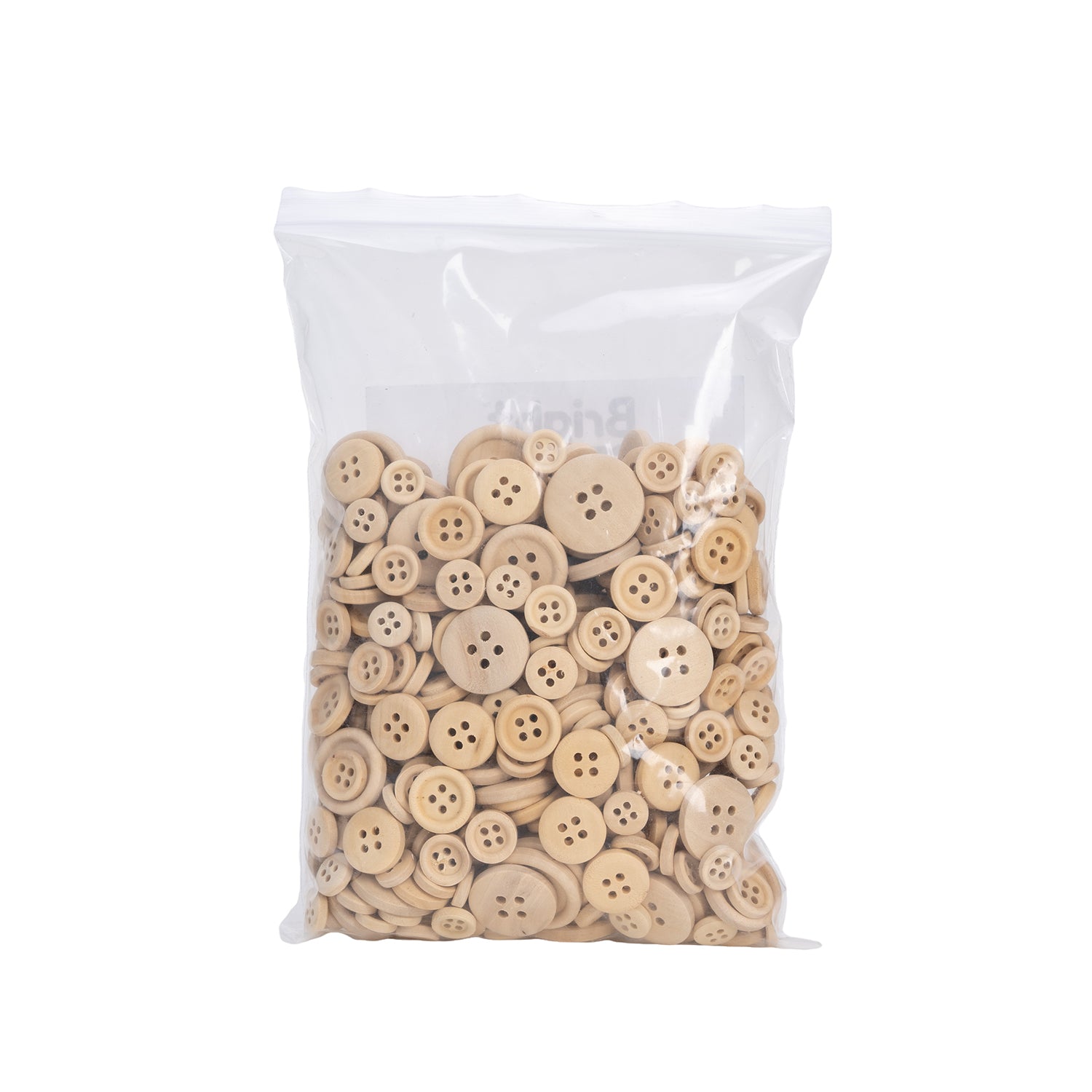 Light Wooden Buttons, Pack of 440