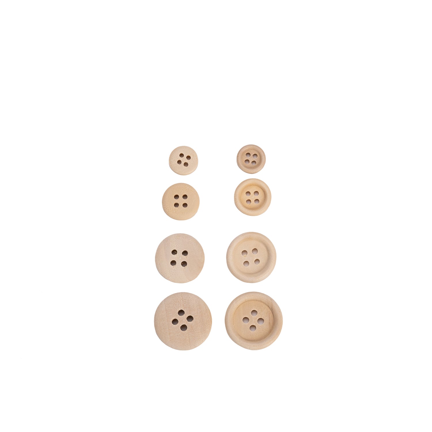 Light Wooden Buttons, Pack of 440