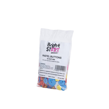 Pastel Buttons Assorted Shape and Sizes Pack of 200