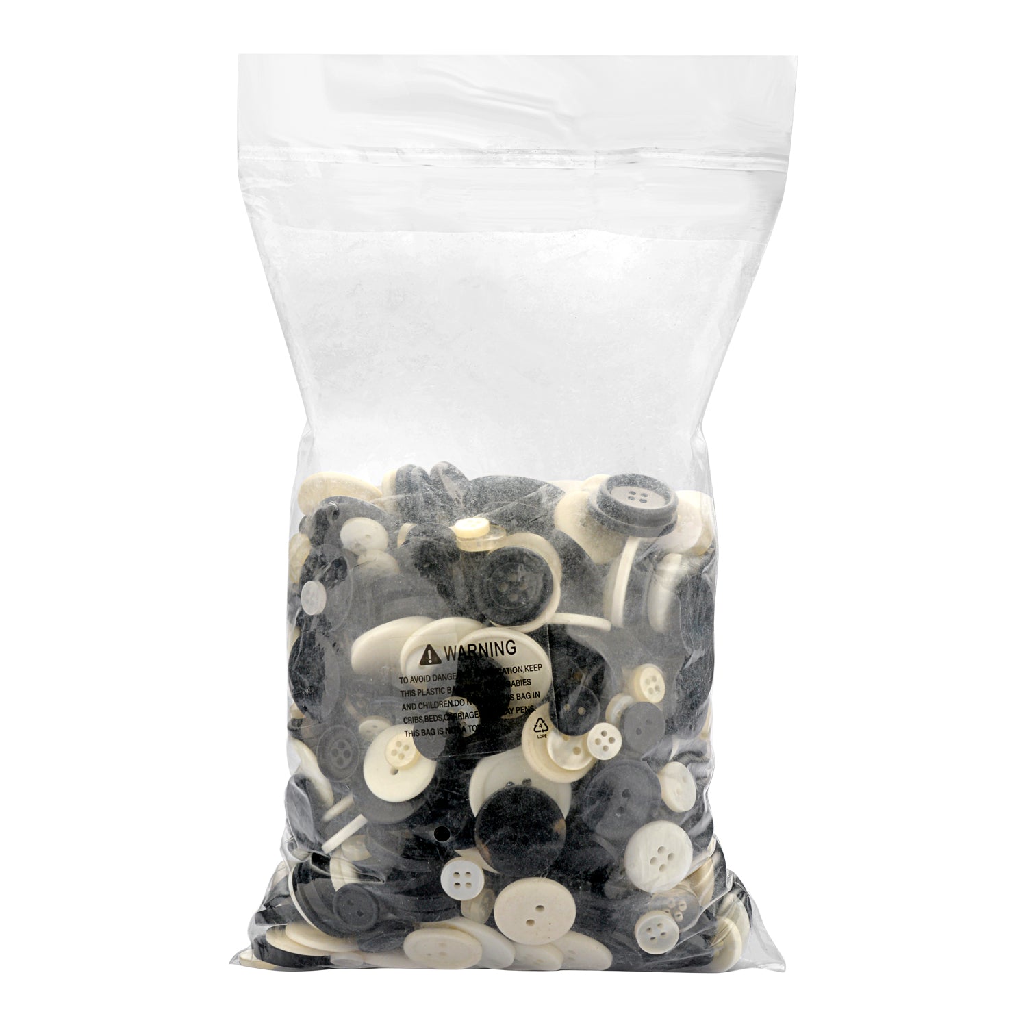 Craft Buttons Black and White 500g