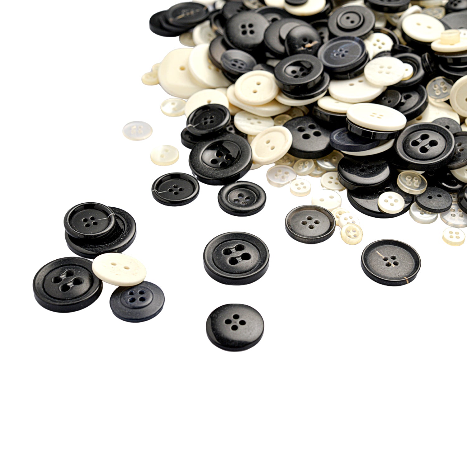 Craft Buttons Black and White 500g
