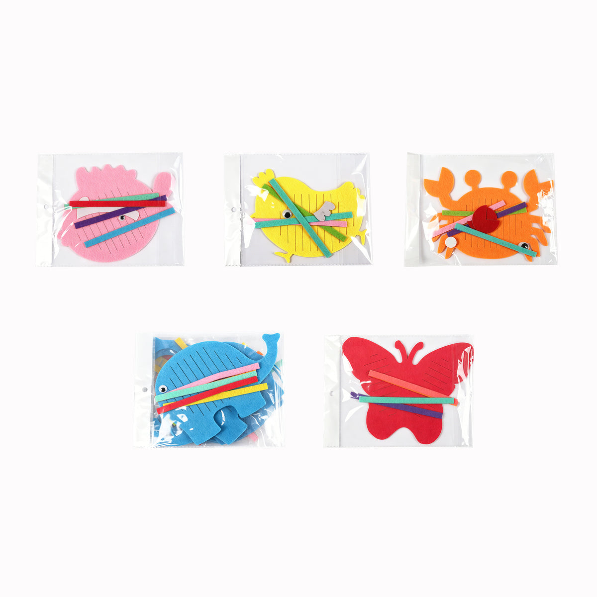 Primary Weaving Felt Animal Shapes, Pack of 40