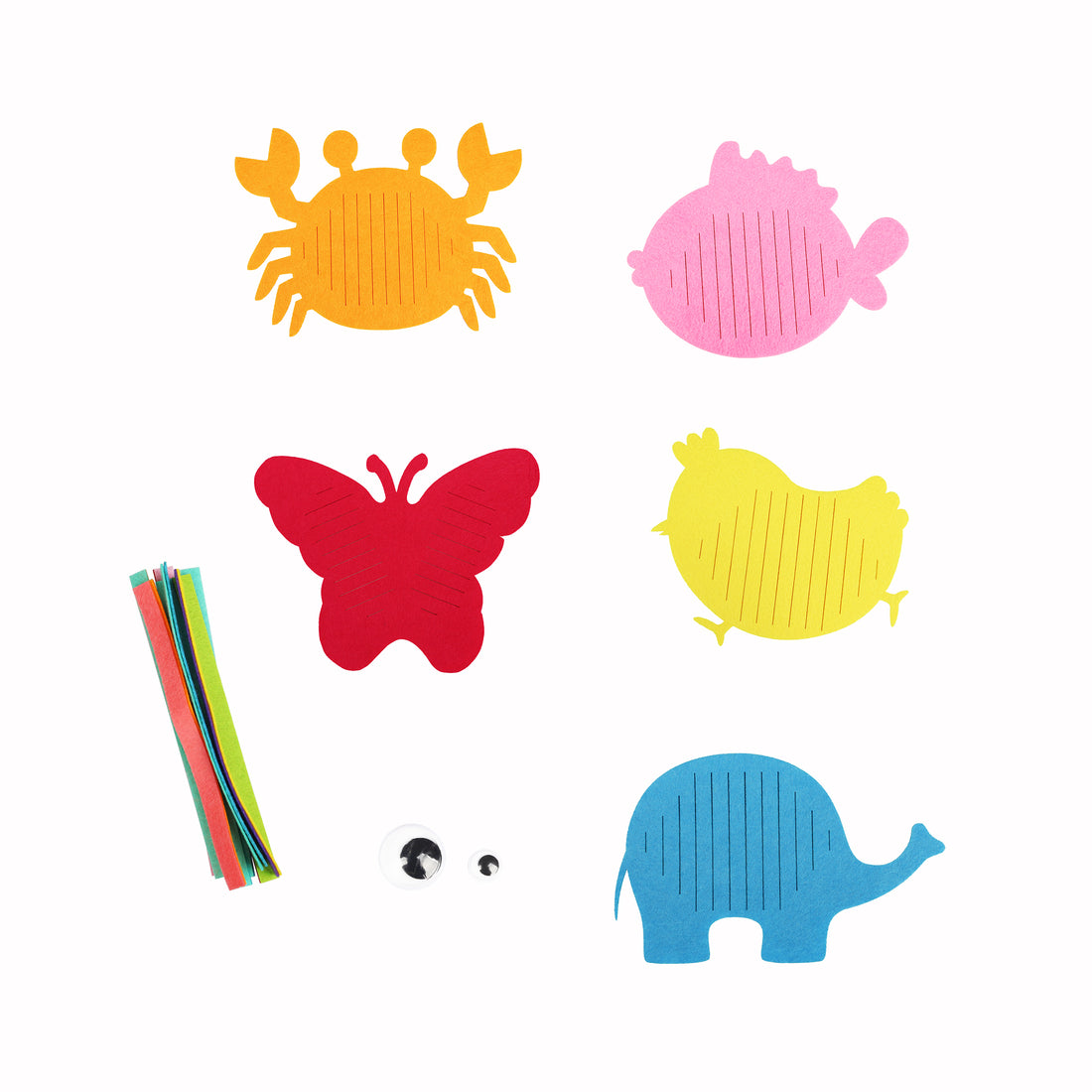 Primary Weaving Felt Animal Shapes, Pack of 40