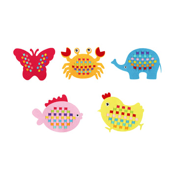 Primary Weaving Felt Animal Shapes, Pack of 40