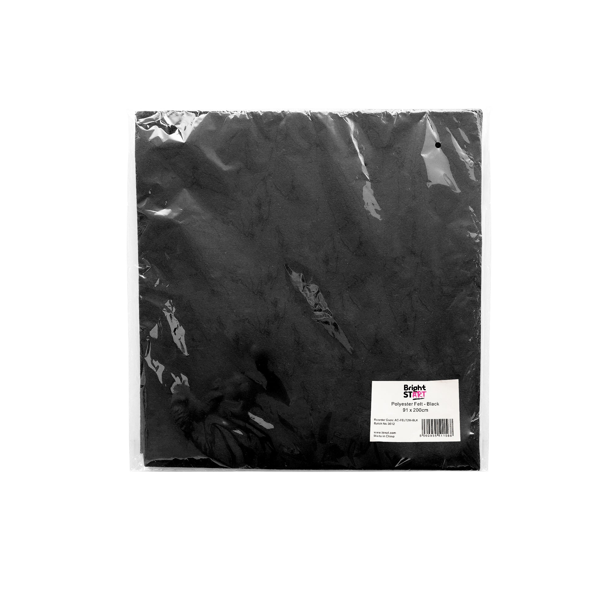 Felt Polyester 910mm x 2m, Black