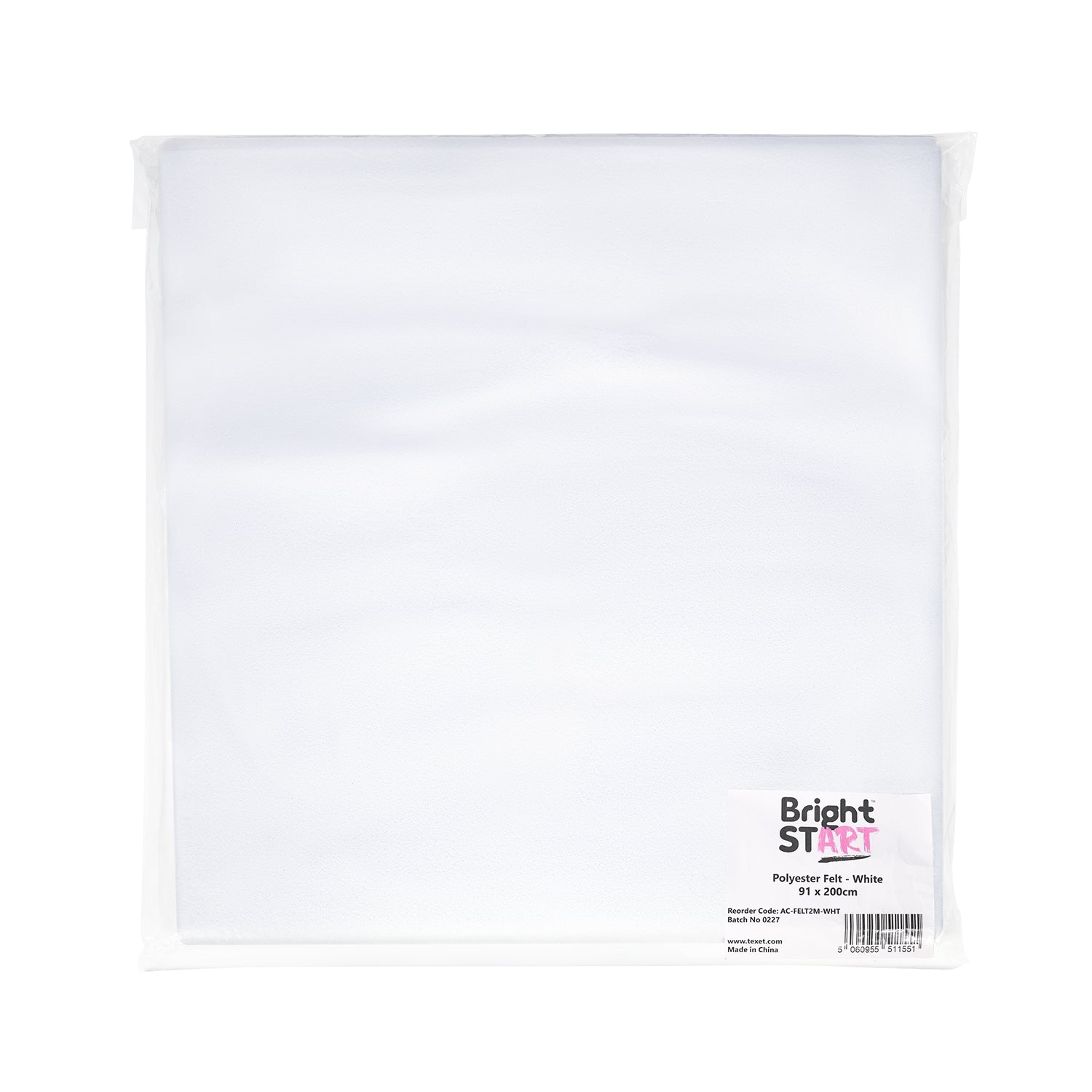 Felt Polyester 910mm x 2m, White