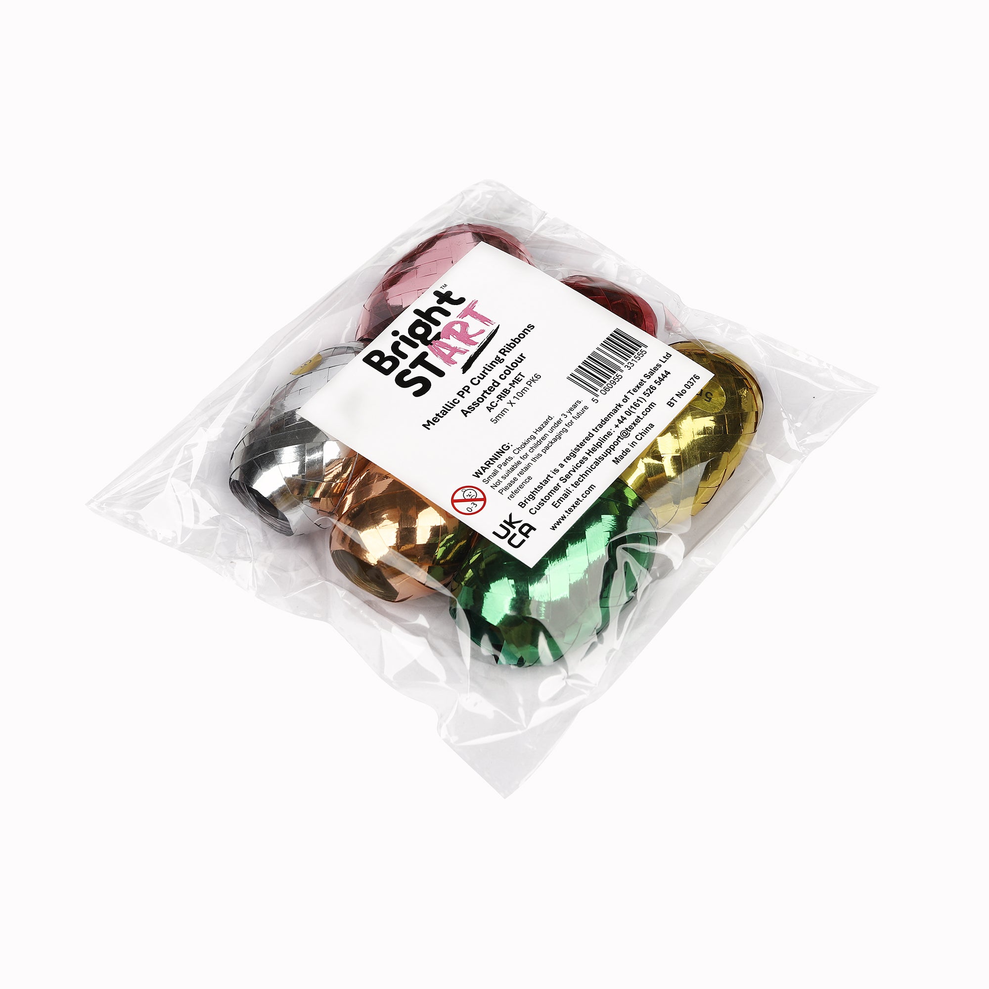 Metallic PP Curling Ribbon 5mm X 10m, Pack of 6