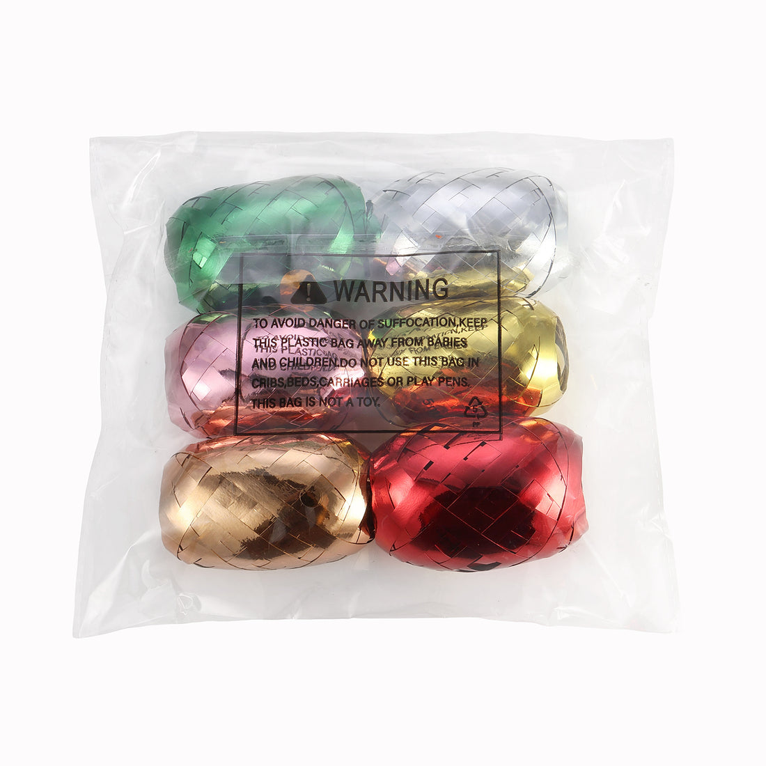 Metallic PP Curling Ribbon 5mm X 10m, Pack of 6