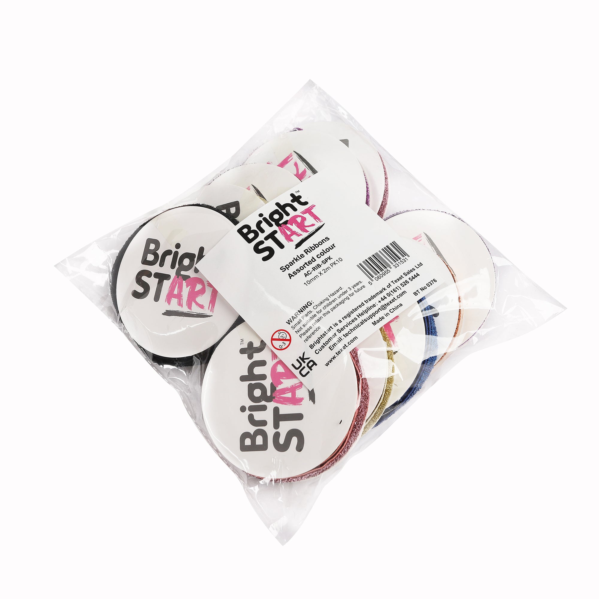 Sparkle Ribbons 10mm X 2m, Pack of 10