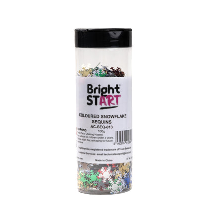 Assorted Colours Snowflake Sequins 100g