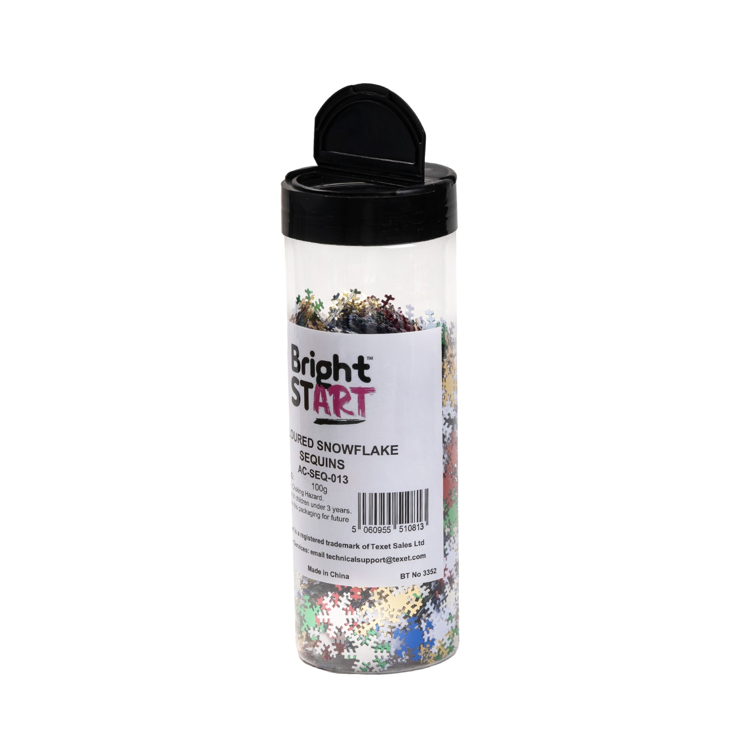 Assorted Colours Snowflake Sequins 100g