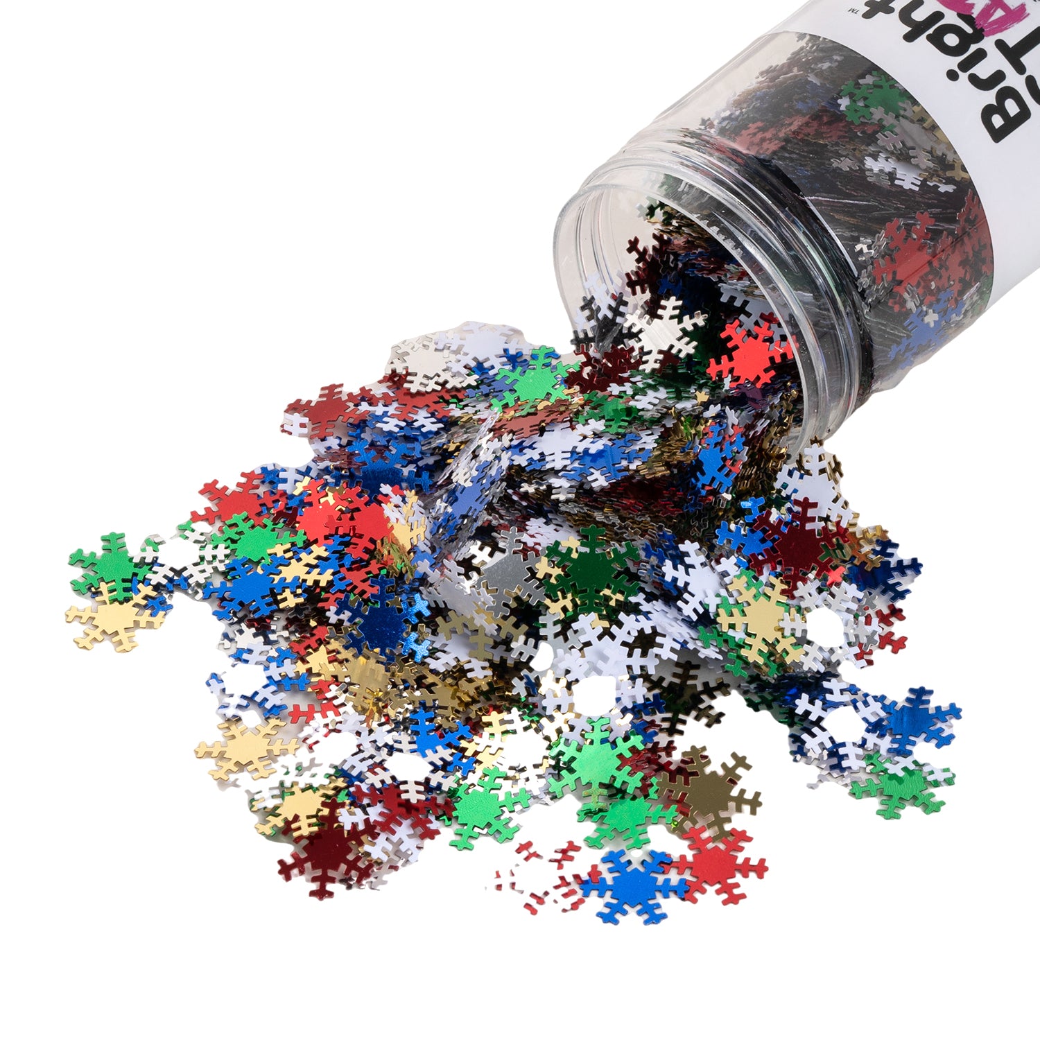 Assorted Colours Snowflake Sequins 100g