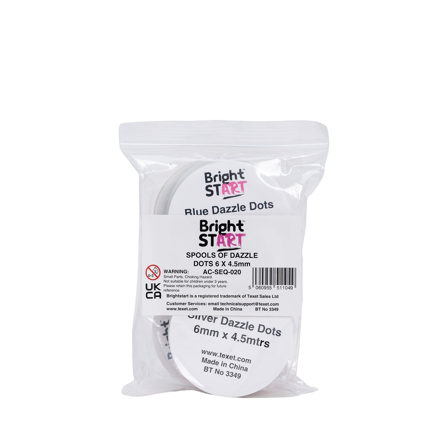 Spools of Dazzle Dots Sequins, 6mm (W) x 4.5m (L)