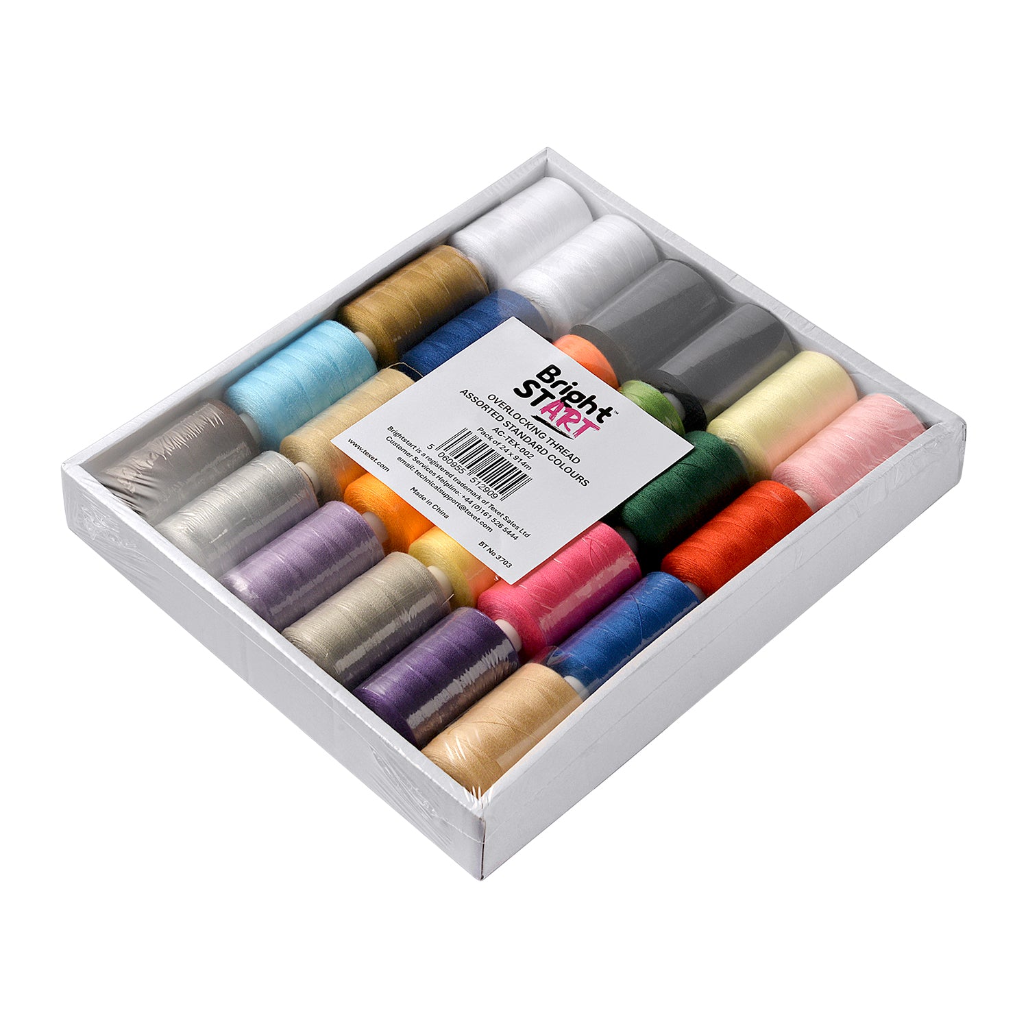 Standard Colour Overlocking Thread, Pack of 24