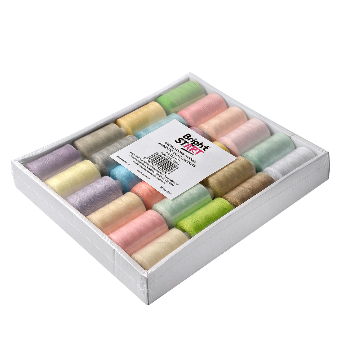 Light Colour Overlocking Thread, Pack of 24