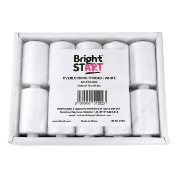 White Overlocking Thread, Pack of 10