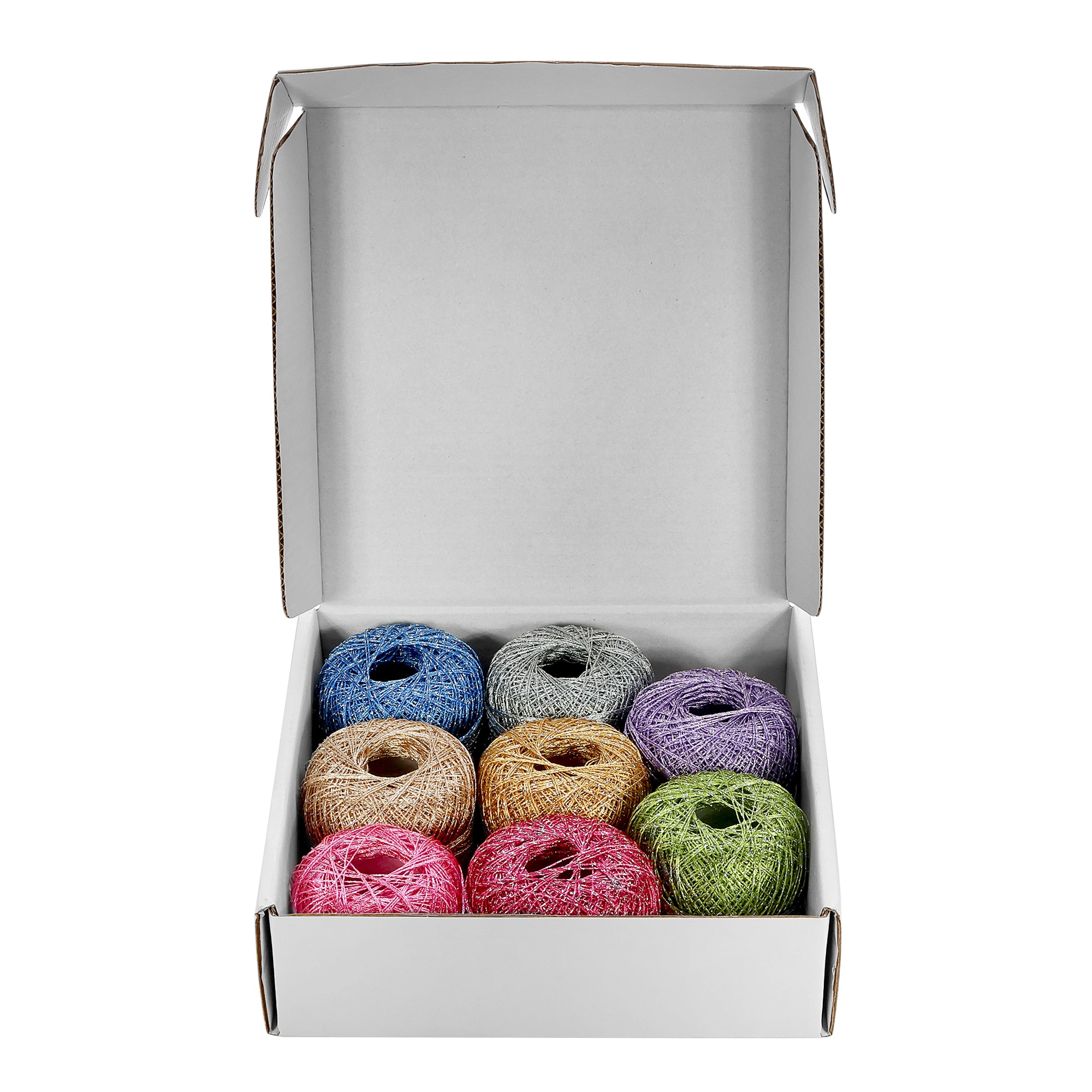 Metallised Polyester Threads, Pack of 8