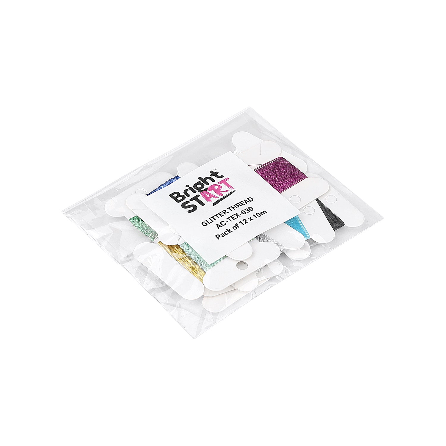 Metallised Glitter Thread, Pack of 12