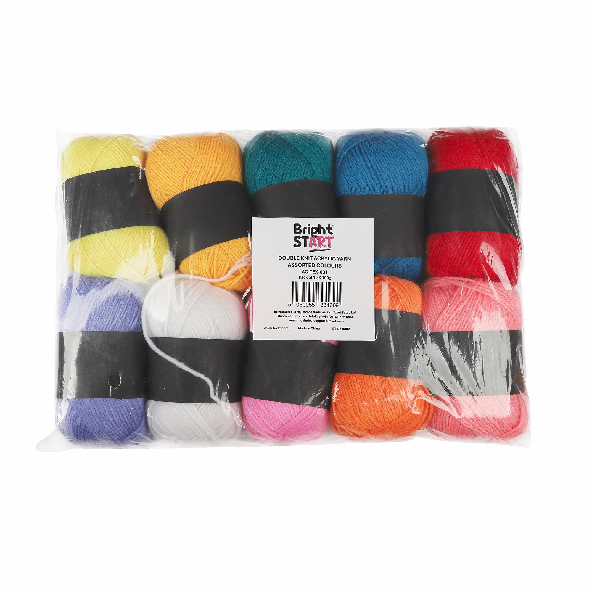 Double Knit Acrylic Yarn 100g,  Pack of 10