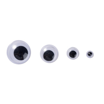 Black Wiggly Eyes in Assorted Size, Pack of 100