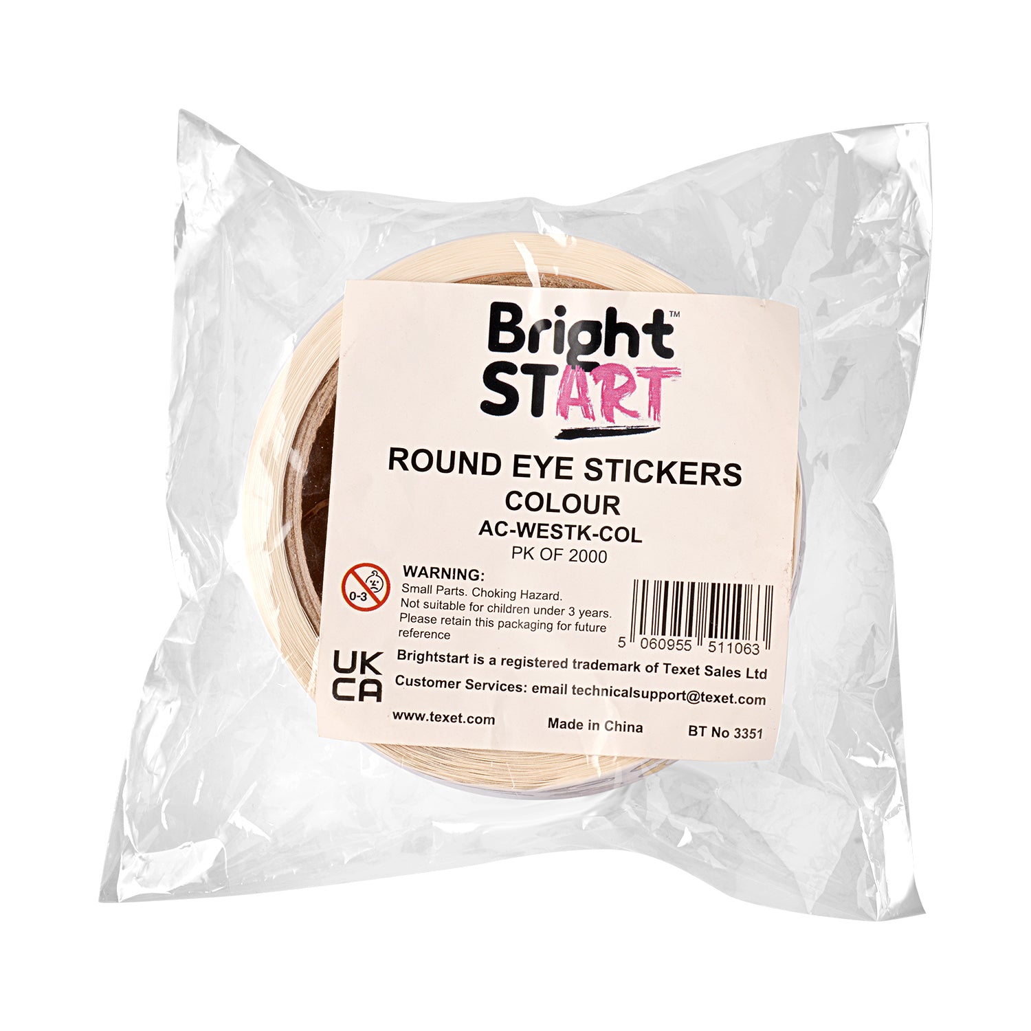 Round Eye Stickers – Colourful Craft Eyes, Pack of 2000