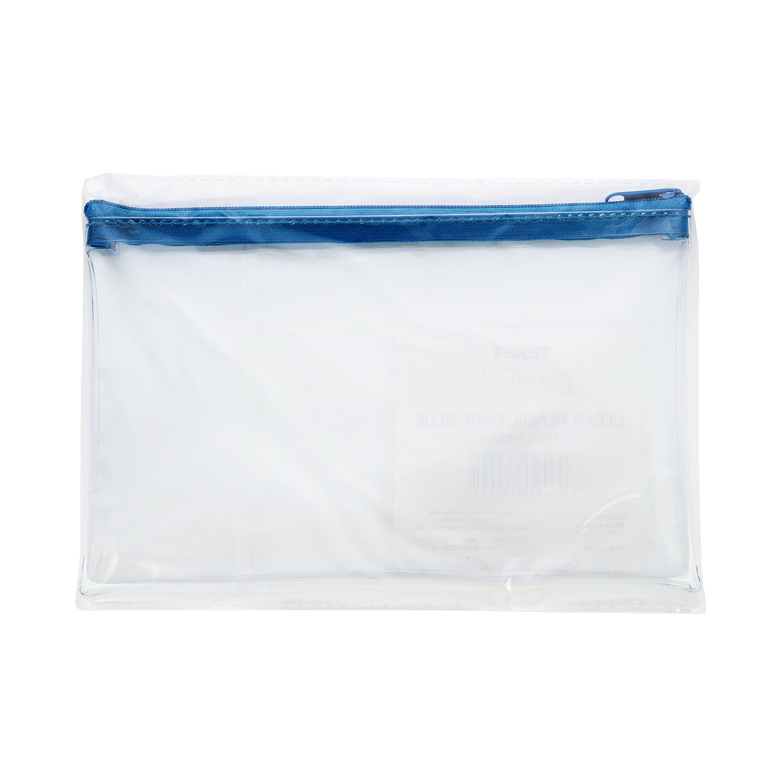 Blue Clear Pencil Case 125 x 200mm, Pack of 12