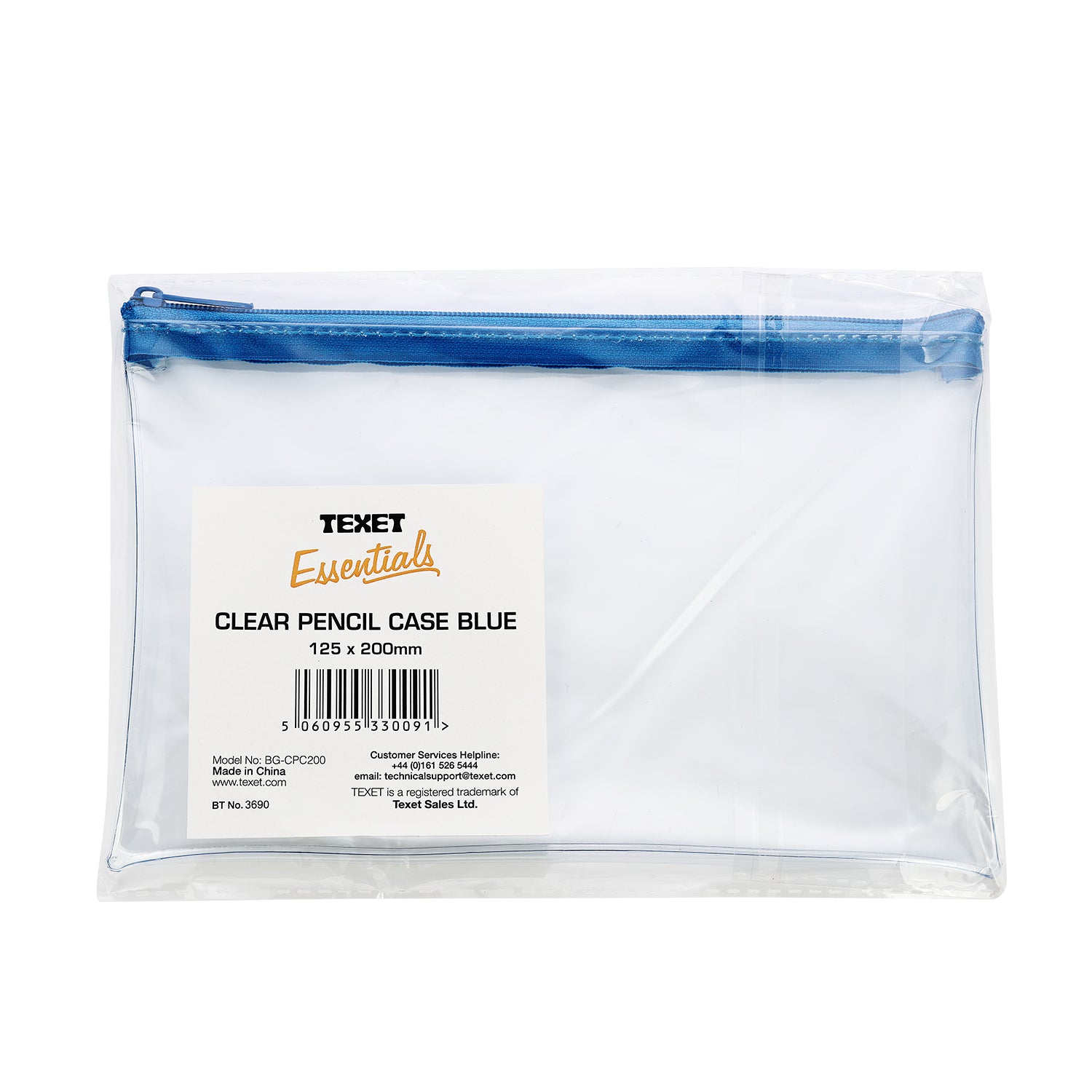 Blue Clear Pencil Case 125 x 200mm