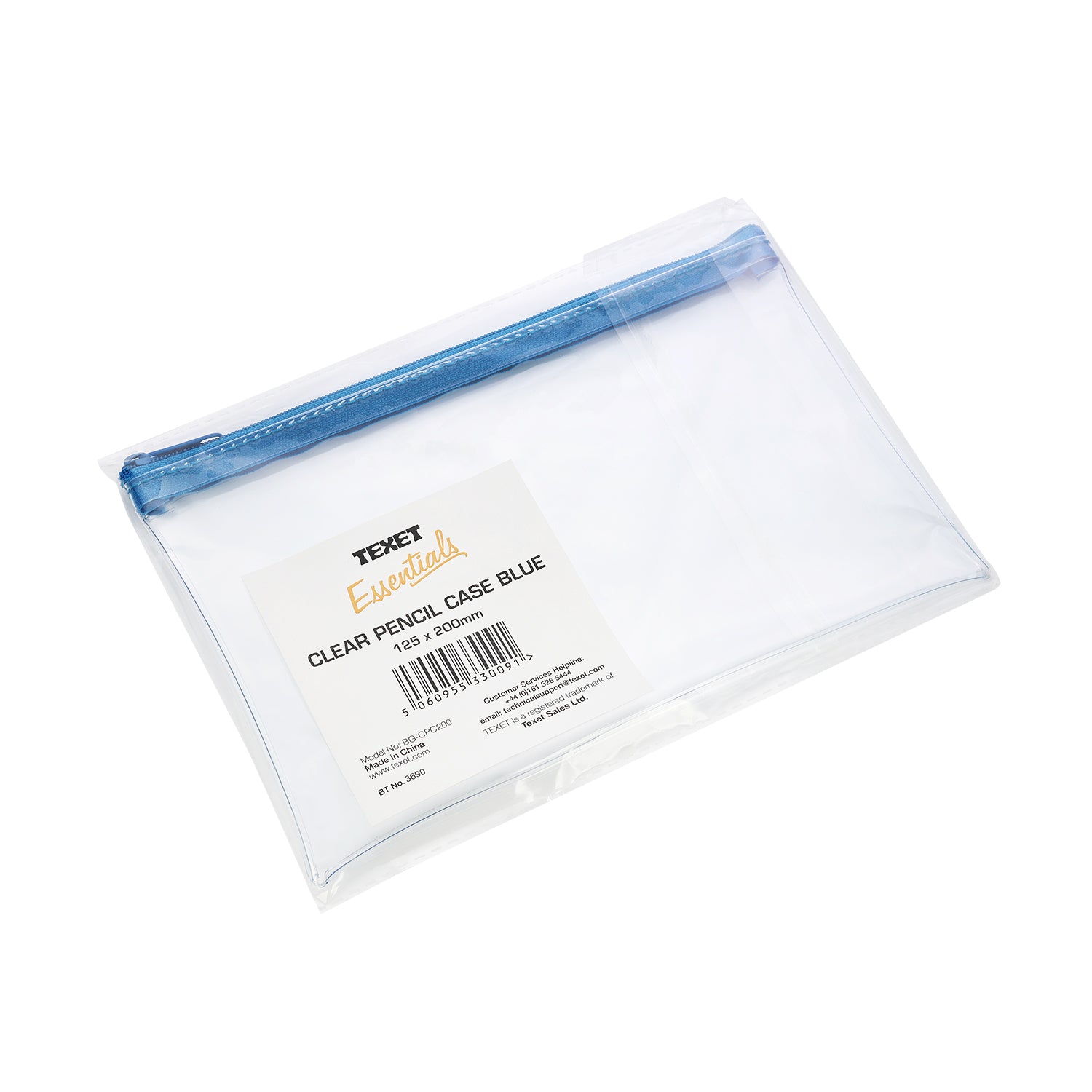 Blue Clear Pencil Case 125 x 200mm